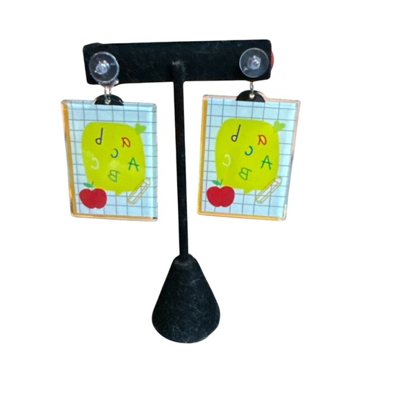 3/$20 Colorful Alphabet Learning Toy Earrings - Picture 5 of 7